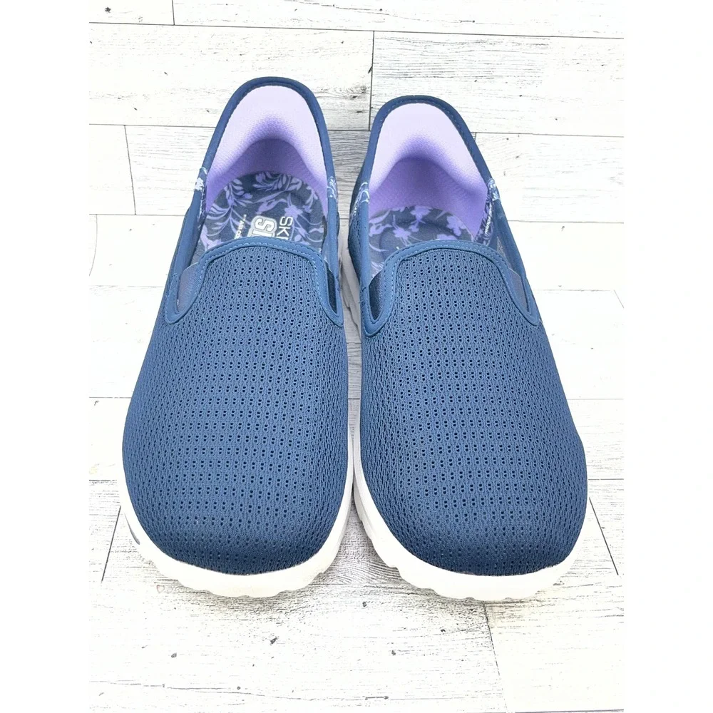 Skechers Slip-ins GO WALK Navy Mesh‎ Walking Shoes Women Size 9.5 124761 Comfort